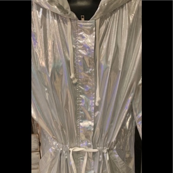 Forever 21 Shinny silver hooded jacket - Picture 3 of 5
